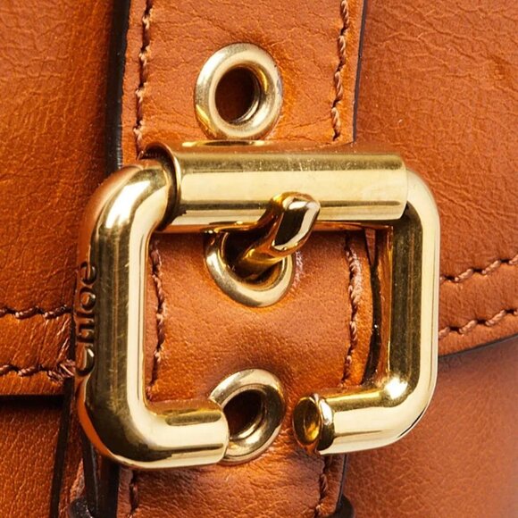 Chloe Clay Brown Shiny Leather Medium Camera Bag - Picture 9 of 12